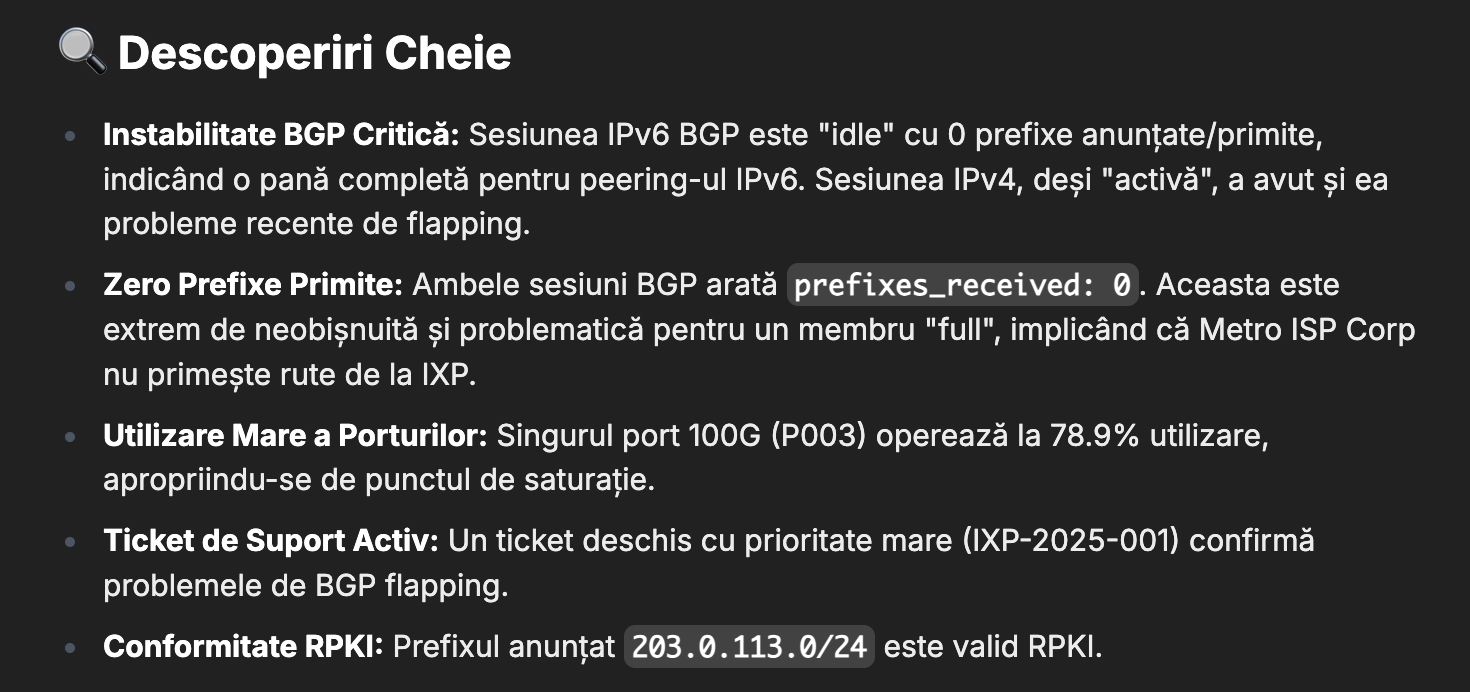 Exemplu conversație 3 cu agentul ISP